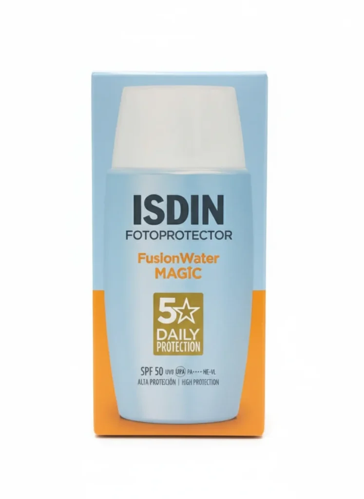 ضد آفتاب ایزدین مدل فیوژن واتر مجیک SPF 50 ISDIN FUSION WATER MAGIC