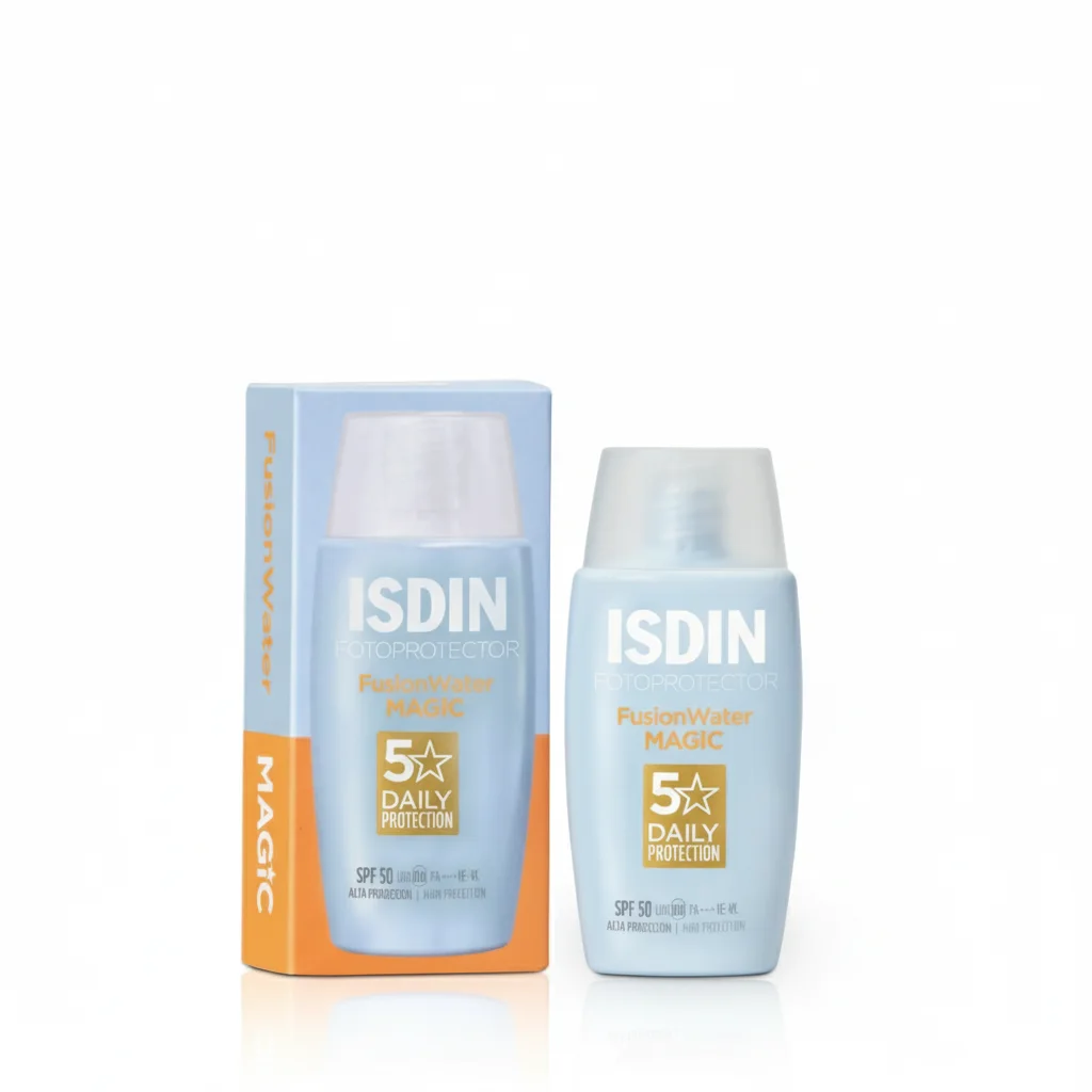 تصویر کامل محصول ضد آفتاب ایزدین مدل فیوژن واتر مجیک SPF 50 ISDIN FUSION WATER MAGIC