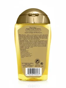تصویر پشت محصول روغن آرگان OGX مراکشی مناسب موهای خشک Argan Oil of Morocco Extra Penetrating Oil
