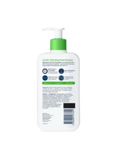 تصویر پشت محصول ژل شستشوی صورت سراوی مخصوص پوست نرمال تا خشک CeraVe Hydrating Facial Cleanser