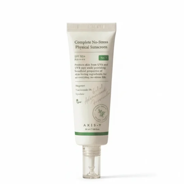 تصویر کامل محصول کرم ضد آفتاب بدون رنگ اکسیس وای کامپلیت نو استرس SPF 50 AXIS-Y Complete No-Stress Physical Sunscreen V.3