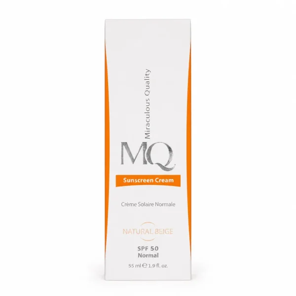 کرم ضد آفتاب رنگی MQ مدل Sunscreen Cream SPF 50 رنگ بژ طبیعی حجم 55 میلی‌لیتر