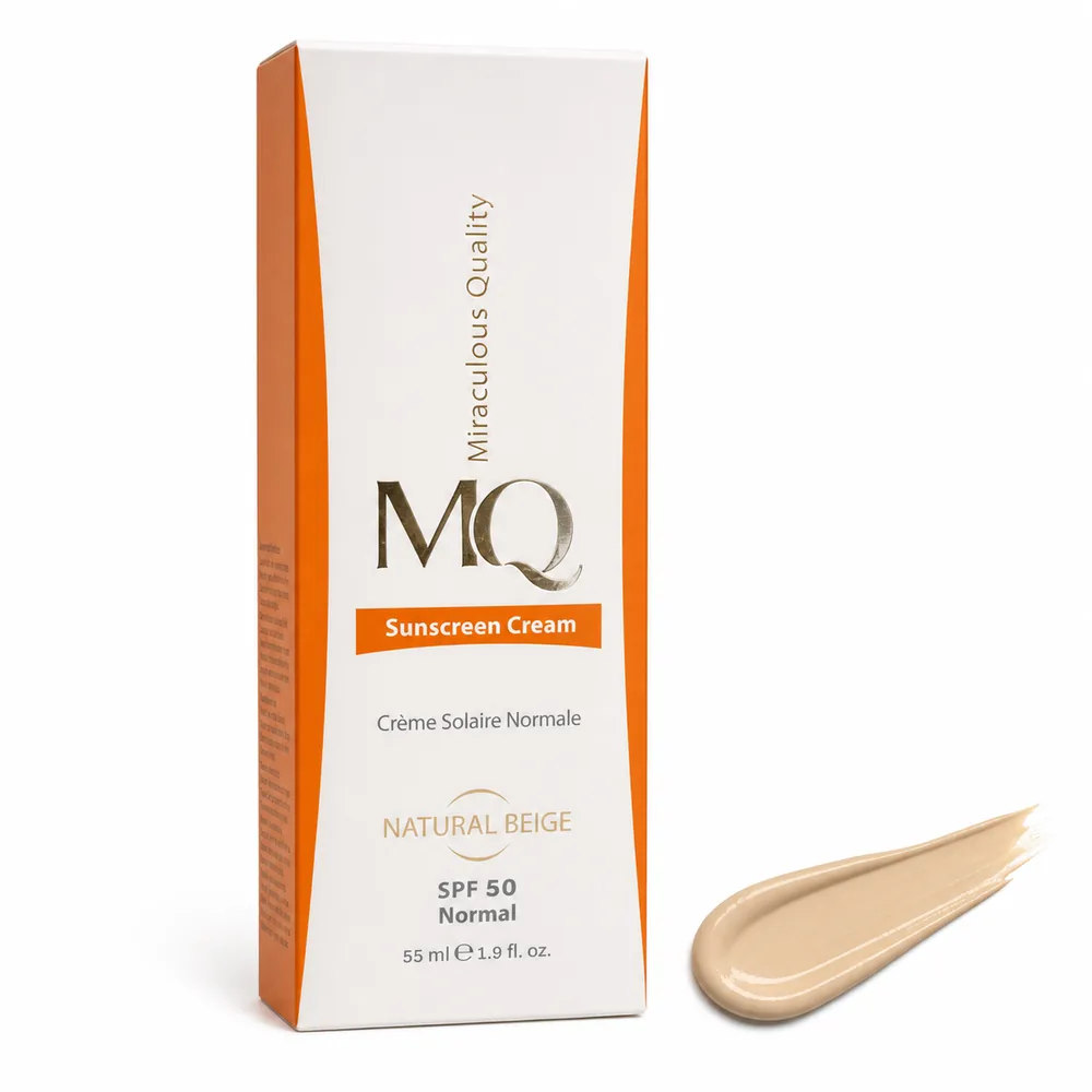 کرم ضد آفتاب رنگی MQ مدل Sunscreen Cream SPF 50 رنگ بژ طبیعی حجم 55 میلی‌لیتر
