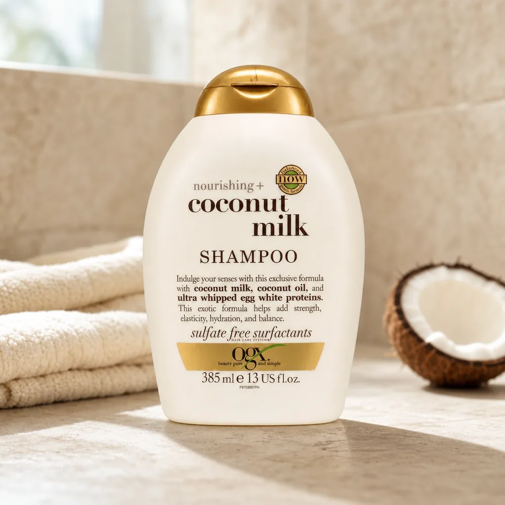 شامپو او جی ایکس مدل Nourishing + Coconut Milk حجم ۳۸۵ میلی‌لیتر