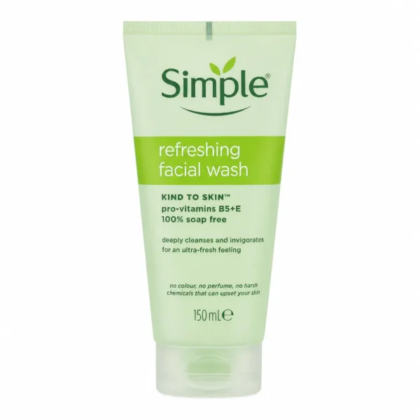ژل شستشوی صورت پوست حساس سیمپل مدل Refreshing Facial Wash حجم 150 میلیلیتر