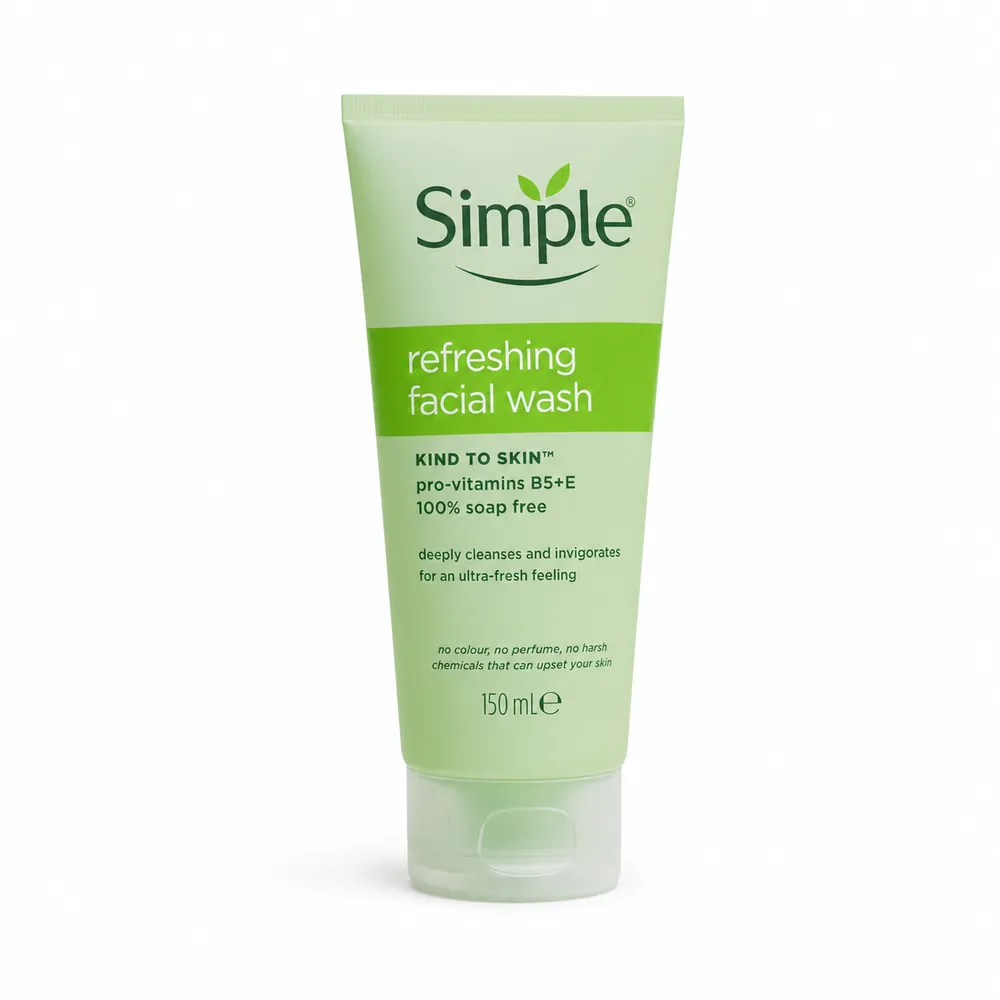 ژل شستشوی صورت پوست حساس سیمپل مدل Refreshing Facial Wash حجم 150 میلی‌لیتر