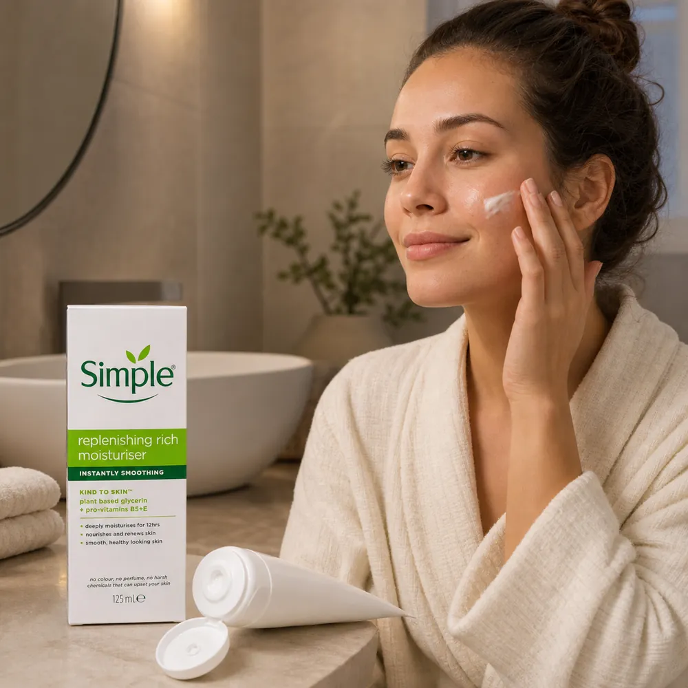 کرم مرطوب‌کننده سیمپل مدل Replenishing Rich Moisturiser حجم 125 میلی‌لیتر