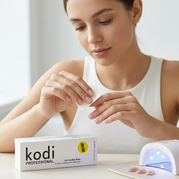 استفاده از پد بدون پرز Kodi Professional برای کلینزر ژل ناخن
