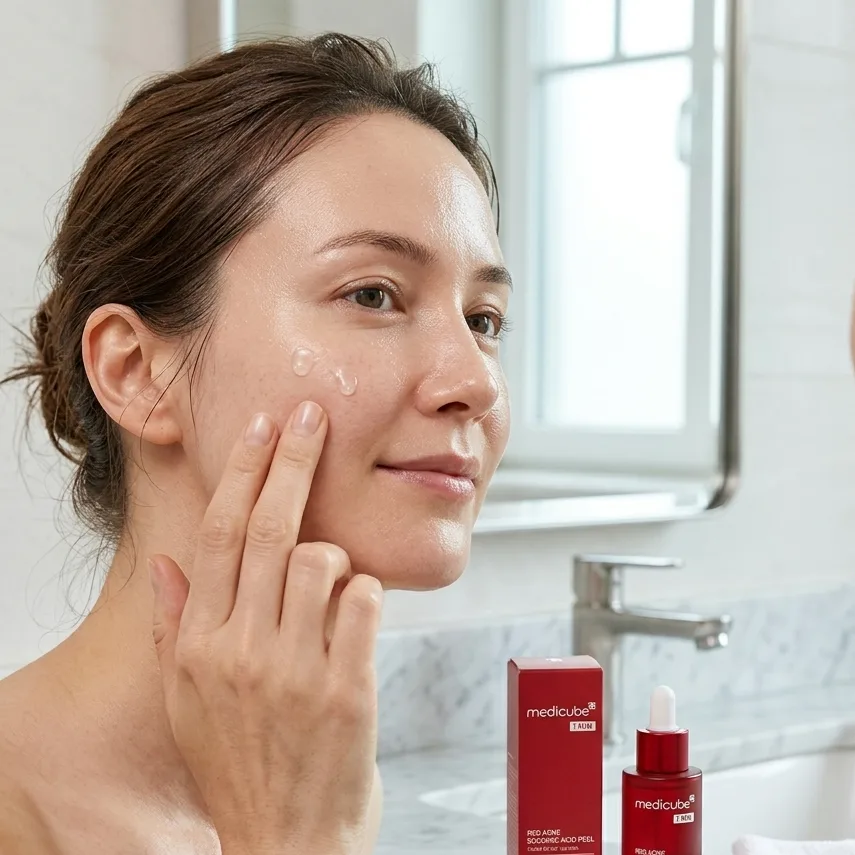 سرم لایهبردار یکدقیقهای مدیکیوب مدل Red Acne Succinic Acid Peel وزن ۴۰ گرم