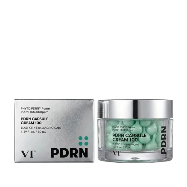 کرم کپسولی آبرسان و تقویت‌کننده خاصیت ارتجاعی VT مدل PDRN Capsule Cream 100 حجم ۵۰ میلی‌لیتر