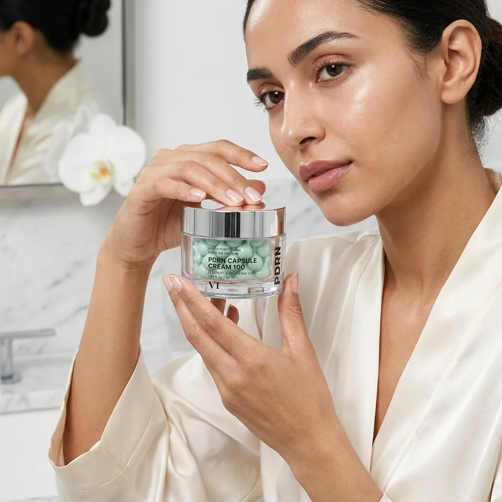 کرم کپسولی آبرسان و تقویت‌کننده خاصیت ارتجاعی VT مدل PDRN Capsule Cream 100 حجم ۵۰ میلی‌لیتر