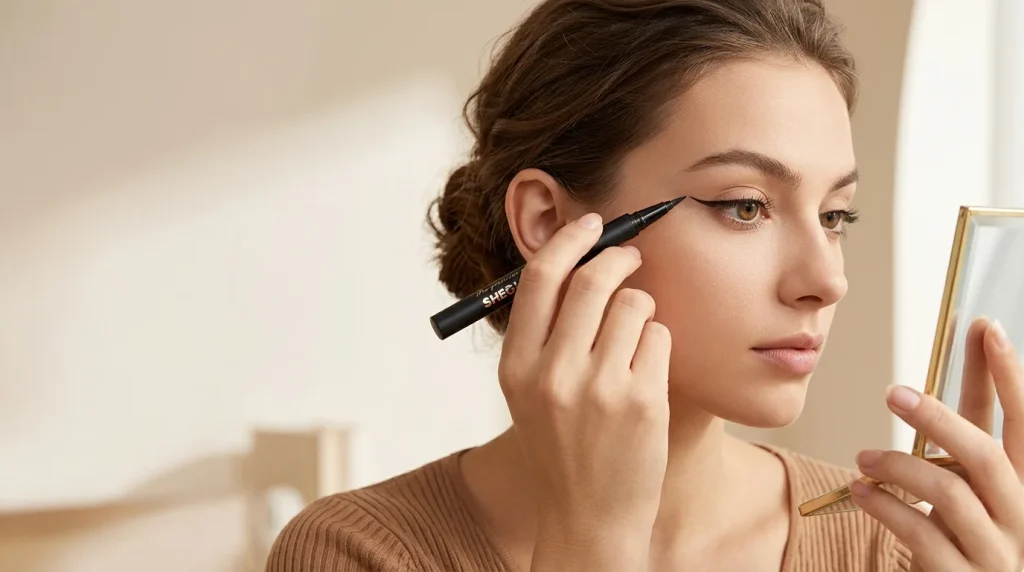 آرایش چشم با خط باریک و دنباله مرتب پرو پرسیژن شیگلم
