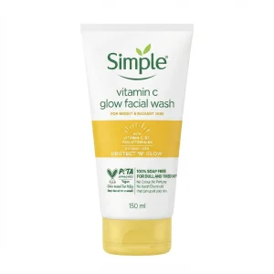 ژل شستشوی روشن‌کننده سیمپل مدل Vitamin C Glow حجم ۱۵۰ میلی‌لیتر