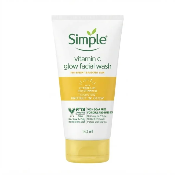 ژل شستشوی روشنکننده سیمپل مدل Vitamin C Glow حجم ۱۵۰ میلیلیتر