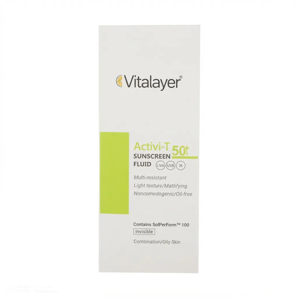 فلوئید ضدآفتاب رنگی ویتالیر مدل Activit SPF 50+ بژ طبیعی