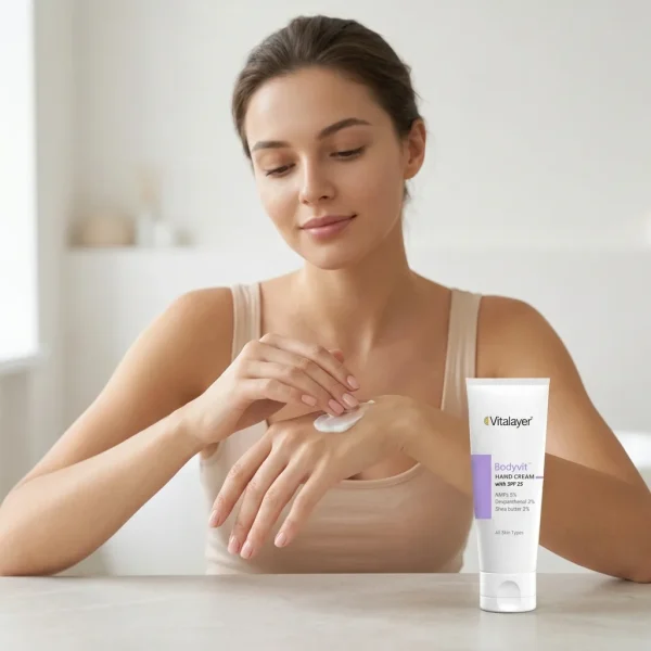 استفاده از کرم دست بادی‌ویت ویتالیر برای مراقبت روزانه