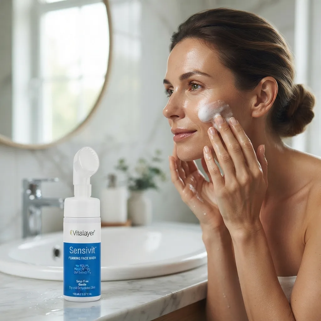 فوم شست‌وشوی صورت برس‌دار ویتالیر مدل Hydravit