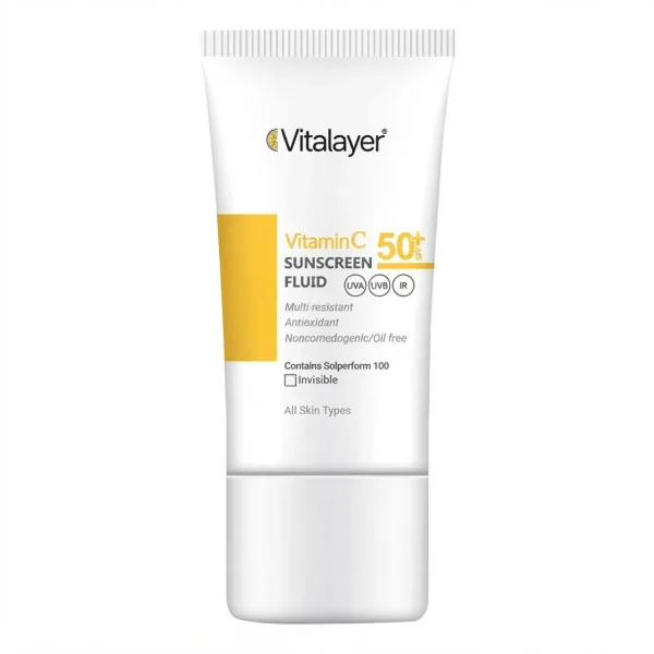 فلوئید ضدآفتاب بیرنگ ویتالیر مدل Vitamin C SPF 50+