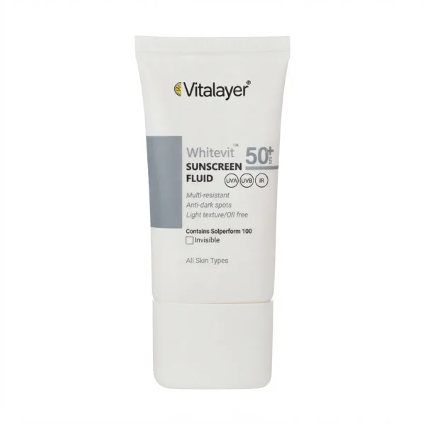 فلوئید ضدآفتاب ضدلک ویتالیر مدل Whitevit SPF 50+ بژ طبیعی