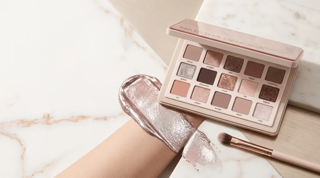 آرایش پلک براق با سایه Wet Effect پالت I Need A Nude