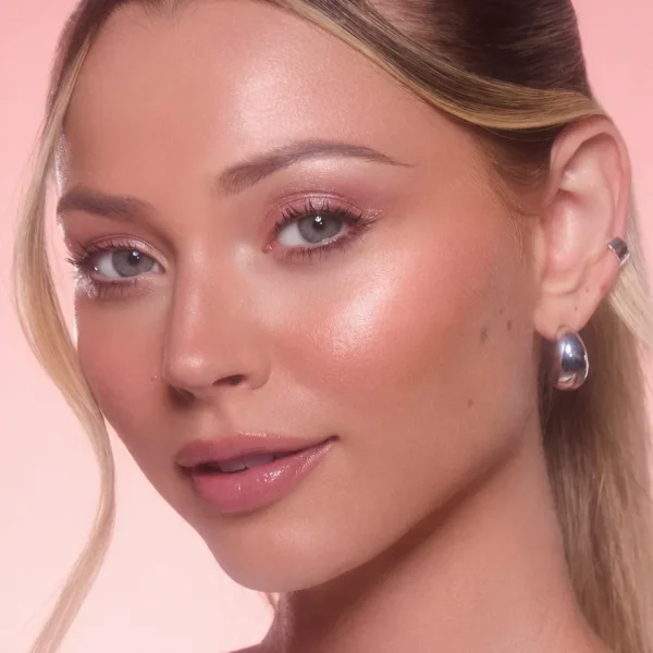 استفاده از هایلایتر استیکی شیگلم Pink Satin روی استخوان گونه